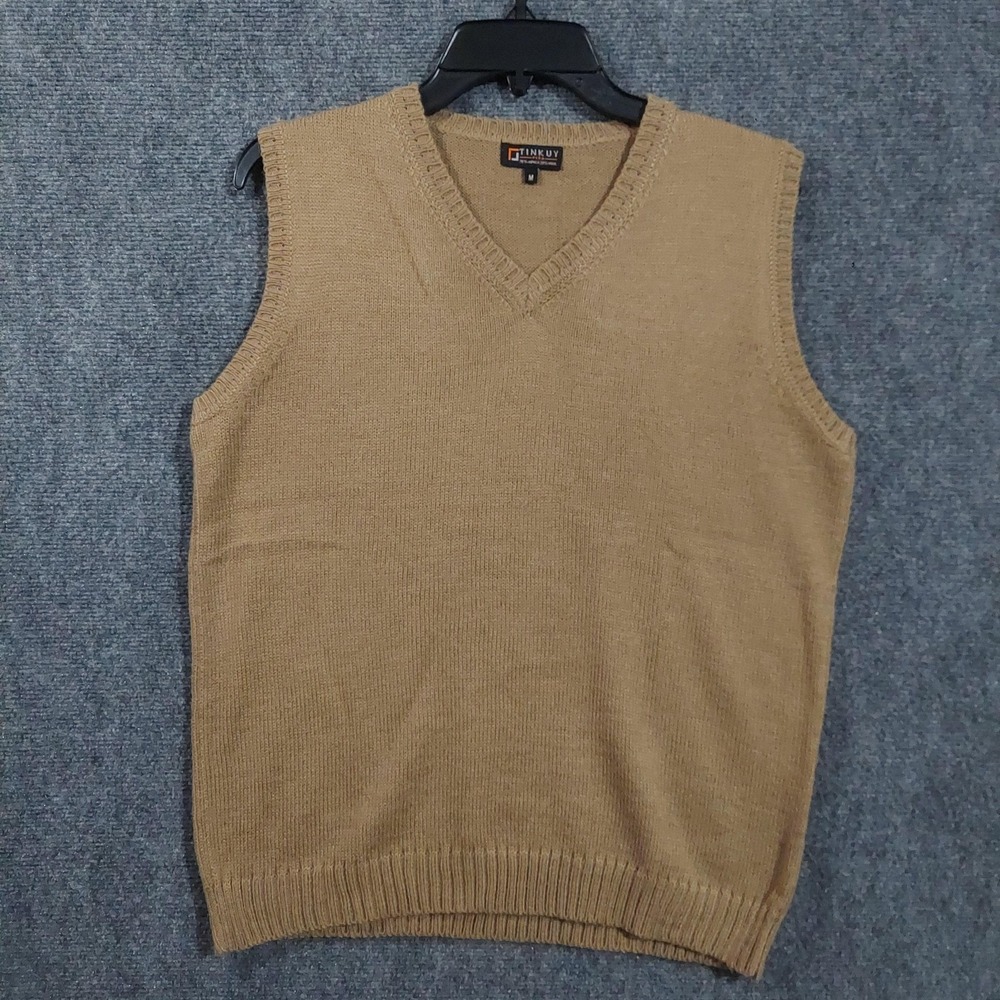 Tinkuy Sweater Vest Mens Medium Brown Alpaca Wool V Neck Knit Pullover